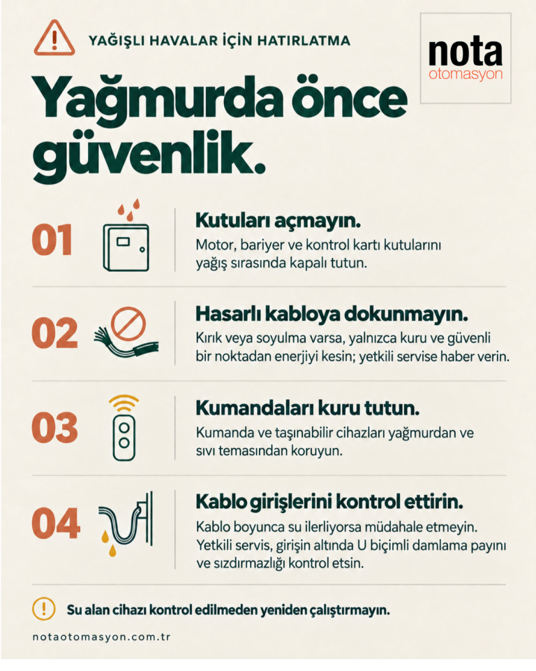 Yağışlı Havalarda Kapı ve Bariyer Sistemlerini Nasıl Korumalısınız?