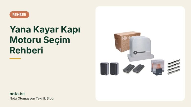 Yana Kayar Kapı Motoru Seçim Rehberi